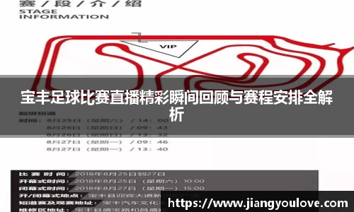 宝丰足球比赛直播精彩瞬间回顾与赛程安排全解析