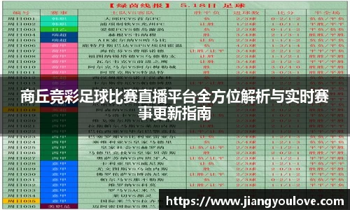 商丘竞彩足球比赛直播平台全方位解析与实时赛事更新指南