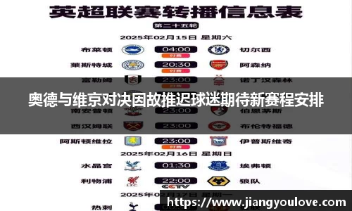 奥德与维京对决因故推迟球迷期待新赛程安排